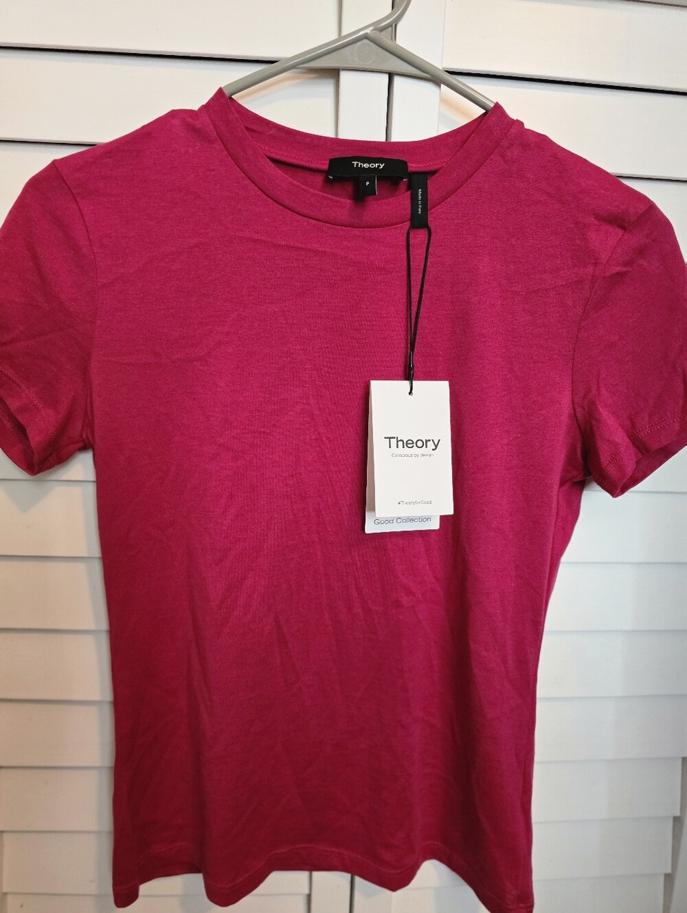 Theory Tiny Apex Organic Pima Cotton T-shirt, Size P (XS)